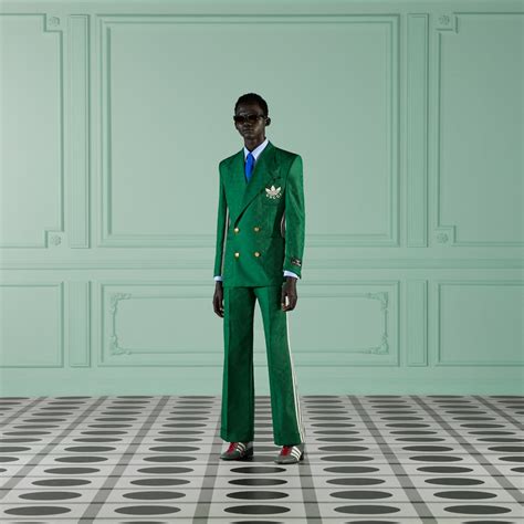 gucci adidas green suit